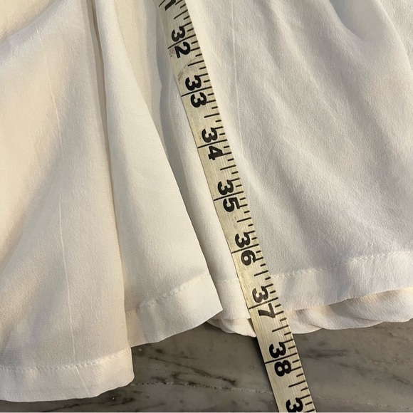 Tucker NYC Ivory Silk V Neck Drawstring Waist Dress Small - Picture 9 of 11